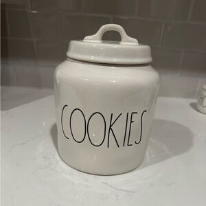 Rae Dunn White Ceramic Cookie Jar